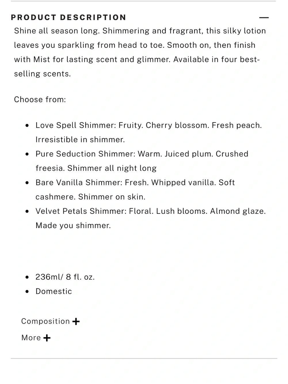 Victoria's Secret Pure Seduction Shimmer Lotion -juiced plum & crushed freesia
